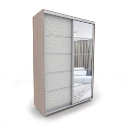 Шкаф-купе 2-х дверный Акцент-Квадро КВ 1400х600 Шимо светлый/Хром