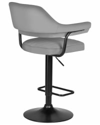 Стул барный ДОБРИН CХАРЛЙ БЛАCК (серый велюр (МДЖ9-75)) / DOBRIN CHARLY BLACK (MJ9-75))