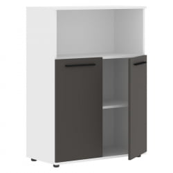 Шкаф с глухими малыми дверьми ЕДИС ЕМCС 85.3 Мокко Черный Белый / EDIS EMCS