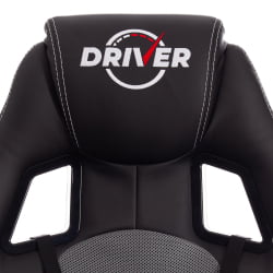 Кресло ДРИВЕР (22) кож/зам/ткань, черный/серый, 36-6/ТВ-12 / DRIVER 36-6/TW-12