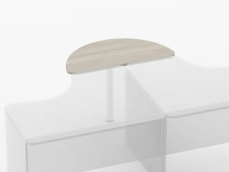 Приставка-полукруг для двух угловых столов Глассй 2.20 Дуб сантана светлый / Glassy