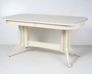 Стол обеденный раскладной Лира-3 (1,2м) тон 2М с золотой патиной