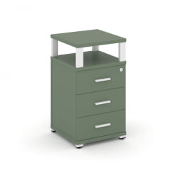 Тумба приставная с 3-мя ящиками и надставкой CОНCЕПТ CН.ТУП-003 Б/В Кобо Белый / CONCEPT CN.TUP-003 B/W