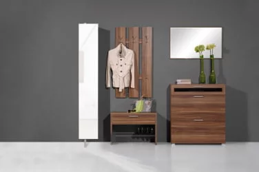 Поворотный шкаф в белом глянцевом стекле Лупо Шелф (левый) Венге