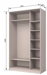 Шкаф-купе эконом Хит-24-14-77 Орхидея Ясень шимо светлый