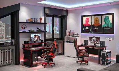 Компьютерный стол СКИЛЛ ССТГ 1385 Металлик / SKILL SSTG