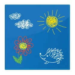 Доска магнитно-маркерная стеклянная БРАУБЕРГ 45х45 см Синяя / BRAUBERG