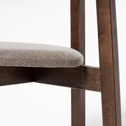 Стул с мягким сиденьем Вега Коффее жаккард Эмаль белая / Coffee