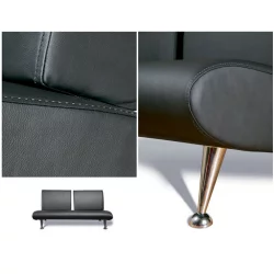 Диван офисный двойной Клерк 7 черный Екотекс 3001 / Ecotex