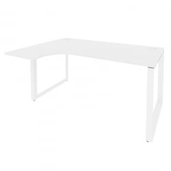 Стол эргономичный левый на О-образном м/к ОНИКС О.МО-СА-4Л Белый Бриллиант / ONIX O.MO-SA-4L
