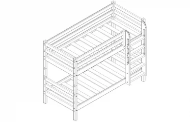 Кровать-домик Соня Вариант 11 с прямой лестницей Белый