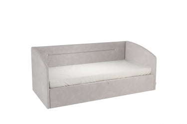 Односпальная кровать с подъемным механизмом Альба (Софа) КМ.С-16 галька (велюр) / КМ.S-16