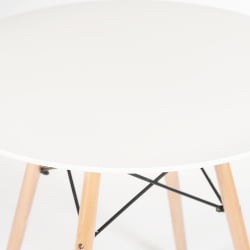 Обеденный стол CИНДЙ НЕКСТ (мод. 70-80 МДФ) металл/мдф/бук, Д80х75см, белый/натуральный / CINDY NEXT (mod. MDF) D80х75см,