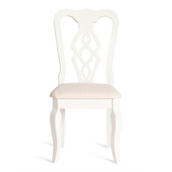 Стул Афродита/ Апхродите дерево гевея, 46х54х99см, Иворй вхите, ткань кремовая с рисунком (А04) / Aphrodite Ivory white,