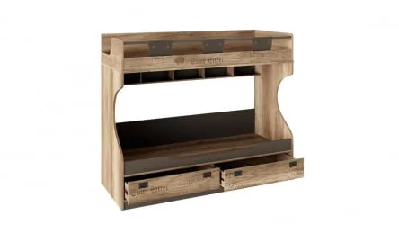 Кровать 2х ярусная Пилигрим ТД-276.11.01 Дуб каньон светлый/Серый