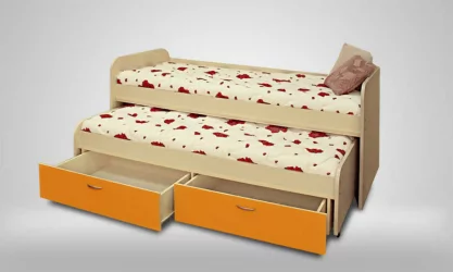 Кровать 2х ярусная с ящиками Антошка Дуб молочный/Манго