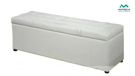 Пуфик «Дуэт» 1200 мм Кожа Терра 100 / Terra