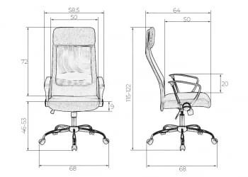 Офисное кресло для персонала ДОБРИН ПИЕРCЕ Черный / DOBRIN PIERCE