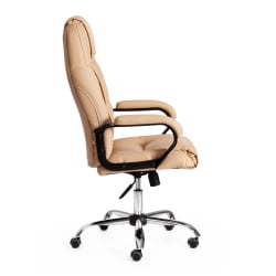 Кресло БЕРГАМО хром (22) кож/зам, бежевый, 36-34 / BERGAMO