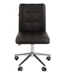Кресло для оператора CХАИРМАН 030 чроме экокожа Черный / CHAIRMAN chrome