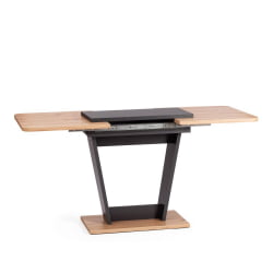 Стол обеденный ФОКС раздвижной ЛДСП, 68.6кс110-145кс75 см, Дуб артисан/Графит / FOX 68.6x110-145x75