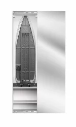 Шкаф со встроенной гладильной доской Ирон Бокс Принт (правый, купе) Беленый дуб / Iron Box Print