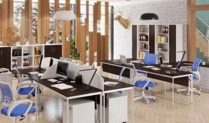 Стол прямой ИМАГО-С СП-2С венге магия белый полуматовый / IMAGO-S СП-2S