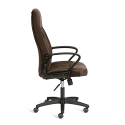 Кресло ИНТЕР (24) кож/зам/флок/ткань, коричневый, 36-36/6/ТВ-24 / INTER 36-36/6/TW-24