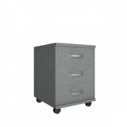 Тумба подкатная (3 ящика, с замком) Рива А.ТМ-3 Серый / Riva