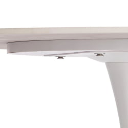 Стол обеденный Тулип/Тулип столешница керамика (глянцевая) / опоры металл, белый/белый, 90х75 см / Tulip/Тулип