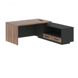 Стол руководителя правый ВЕЛИОН ВЕНЕЕР ВРCТ 1919 Р Американский орех Яшма черная / VELION VENEER VRCT R