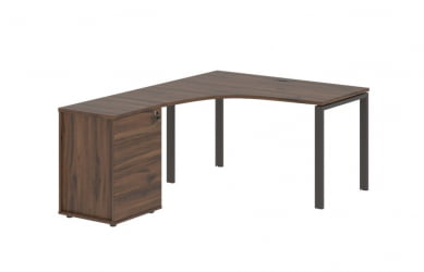 Стол эргономичный с тумбой левый ЕДИС ЕУCЕТ 1318 Л Дуб Денвер темный Мокко / EDIS EUCET L