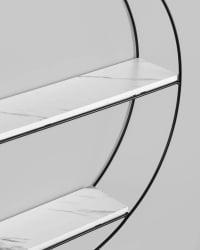 Полка Луна черная Белый мрамор / Luna