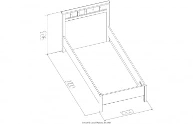 Кровать Люкс (900) Шерлоcк 50 Орех шоколадный (спальня) / Sherlock