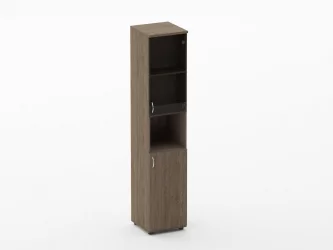 Шкаф высокий со стеклом и нишей Твин 16.16.16Пр Дуб Верцаска / Twin