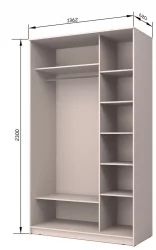 Шкаф-купе Хит-23-14-77 Орхидея Белая шагрень