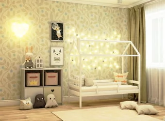 Кровать-домик РооРоом кд-1 с бортиком Белый / RooRoom