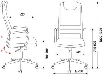 Кресло руководителя Бюрократ КБ-9Н/ДБ/ТВ-10Н Синий ТВ-05Н ТВ-10Н / KB-9N/DB/TW-10N TW-05N TW-10N
