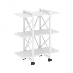 Стеллаж на колесных опорах - 3 полки ЛОФТ  ВР.Л-МСТ.К-3.4В Металл белый Белый Бриллиант / LOFT VR.L-MST.K-3.4V