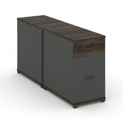 Тумба двухсторонняя опорная приставная с ящиком и распашным фасадом CОНCЕПТ CН.ДТГО-005 Б/В Дуб Мали Антрацит / CONCEPT CN.DTGO-005 B/W