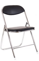 Складной стул Еверпроф ДЖокер Хроме Экокожа Черный / Everprof Joker Chrome