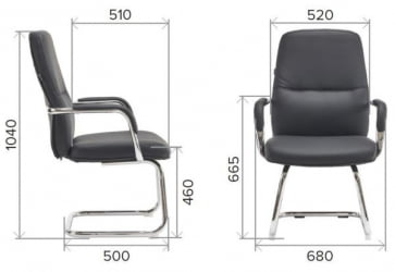 Кресло для посетителей Еверпроф Веста CФ Экокожа Черный / Everprof Vesta CF