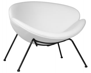 Кресло дизайнерское ДОБРИН ЕМИЛЙ (белый винил ЙП17, черное основание) / DOBRIN EMILY YP17,