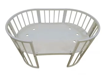 Детская кровать-манеж Меррй Хаппй Мини матовая Белая (3 в 1) / Merry Happy Mini