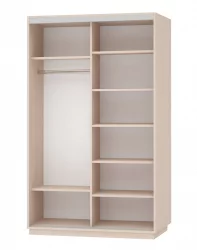 Шкаф-купе двухдверный Экспресс Дуо 1400х2200х Сакура/Белый снег / 1400х2200h