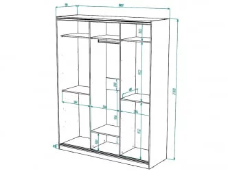 Белый шкаф-купе с зеркалом Виктория 1800х584х2300, Белый 18ДЗДЗ-ЯШШШ-Б 310-813