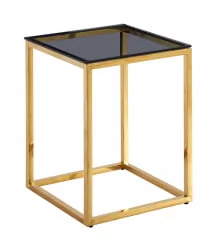 Журнальный стол ТАУН 40кс40 Золото (стекло смоке) / 40x40 smoke)