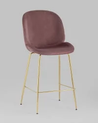 Стул полубарный Беетле со спинкой голд Темно-розовый / Beetle gold