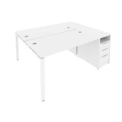 Рабочая станция с опорной тумбой Метал Сйстем Б.РС-СТП-2.3 Белый / Metal System