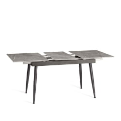 Стол обеденный Балморал / Балморал столешница керамика (глянцевая) / опоры металл, серый/черный, (120+40)х80х75 см / Balmoral